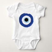 Evil Eye Artistic Blau Griechisch Baby Strampler (Vorderseite)