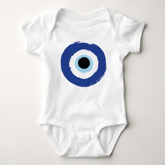 Evil Eye Artistic Blau Griechisch Baby Strampler (Vorderseite)