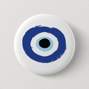 Evil Eye Artistic Blau Griechisch Button