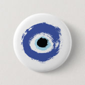 Evil Eye Artistic Blau Griechisch Button (Vorderseite)