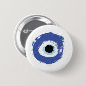 Evil Eye Artistic Blau Griechisch Button (Vorne & Hinten)