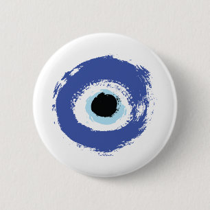 Evil Eye Artistic Blau Griechisch Button