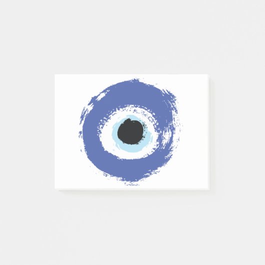 Evil Eye Artistic Blau Griechisch Post-it Klebezettel (Vorderseite)