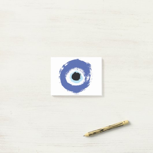 Evil Eye Artistic Blau Griechisch Post-it Klebezettel (Auf Schreibtisch)