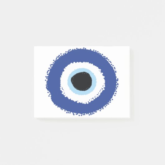Evil Eye Artistic Blau Griechisch Post-it Klebezettel (Vorderseite)
