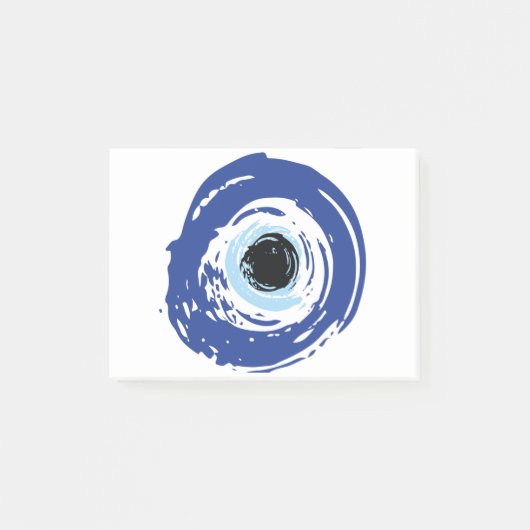 Evil Eye Artistic Blau Griechisch Post-it Klebezettel (Vorderseite)