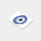 Evil Eye Artistic Blau Griechisch Post-it Klebezettel (angewinkelt)