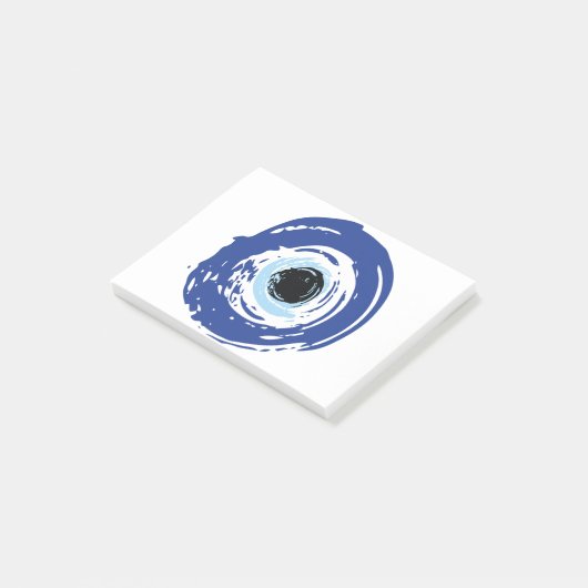 Evil Eye Artistic Blau Griechisch Post-it Klebezettel (angewinkelt)