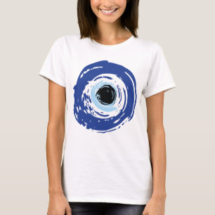 Evil Eye Artistic Blau Griechisch T-Shirt
