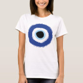 Evil Eye Artistic Blau Griechisch T-Shirt (Vorderseite)