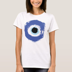 Evil Eye Artistic Blau Griechisch T-Shirt
