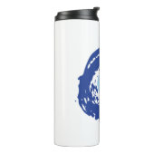 Evil Eye Artistic Blau Griechisch Thermosbecher (Nach links gedreht)