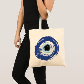 Evil Eye Artistic Blau Griechisch Tragetasche (Vorderseite (Produkt))