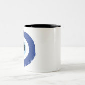 Evil Eye Artistic Blau Griechisch Zweifarbige Tasse (Mittel)
