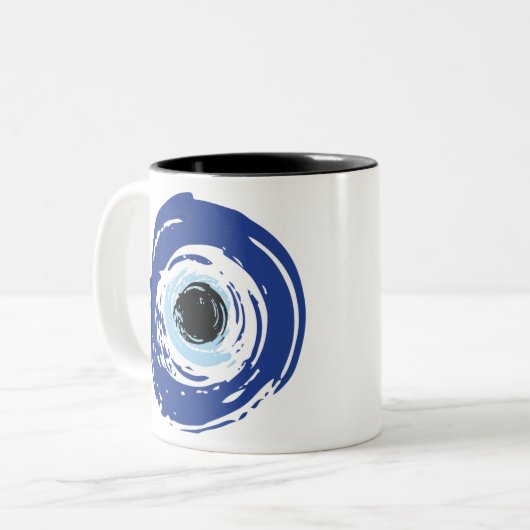 Evil Eye Artistic Blau Griechisch Zweifarbige Tasse (Vorderseite Links)