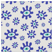 Evil Eye Blau und Weiß Abstraktes Muster Stoff (Nahaufnahme)