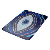 Evil Eye Blue Agate Geode Ditital Art Badematte (Schrägansicht)