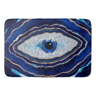 Evil Eye Blue Agate Geode Ditital Art Badematte