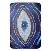 Evil Eye Blue Agate Geode Ditital Art Badematte (Vorderseite Vertikal)