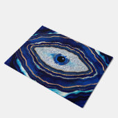 Evil Eye Blue Agate Geode Ditital Art Fußmatte (Schrägansicht)