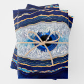 Evil Eye Blue Agate Geode Ditital Art Geschenkpapier Set (Beispiel)