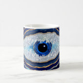 Evil Eye Blue Agate Geode Ditital Art Kaffeetasse (Mittel)