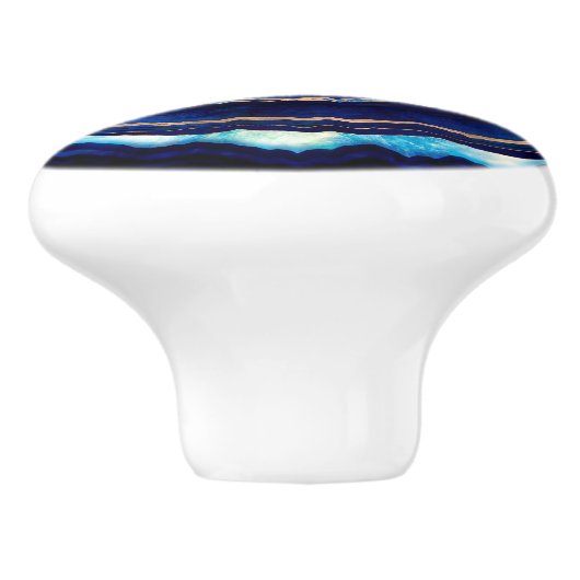 Evil Eye Blue Agate Geode Ditital Art Keramikknauf (Seitenansicht)