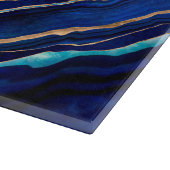 Evil Eye Blue Agate Geode Ditital Art Schneidebrett (Ecke)