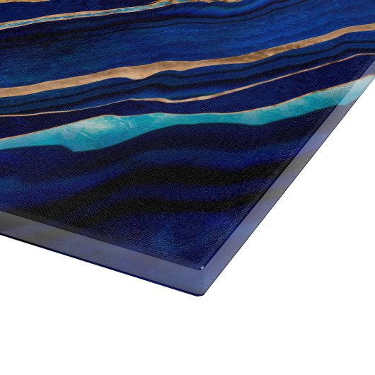 Evil Eye Blue Agate Geode Ditital Art Schneidebrett (Ecke)