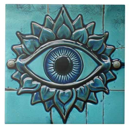 Evil Eye Blue Greece Mati Fliese (Vorderseite)