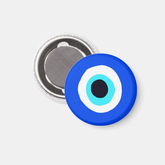 Evil Eye Blue Lucky Symbol Magnet (Vorderseite/Rückseite)