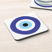 Evil Eye Blue Mati Circle Plastik Untersetzer Set (Linke Seite)