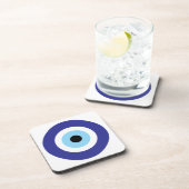Evil Eye Blue Mati Circle Plastik Untersetzer Set (Rechte Seite)