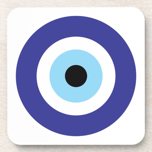 Evil Eye Blue Mati Circle Plastik Untersetzer Set (Vorderseite)