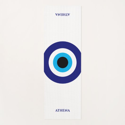 Evil Eye Blue Mati Glück Symbol personalisiert Yogamatte (Vorderseite)
