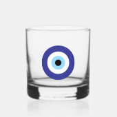 Evil Eye Blue Mati Greek Turkish Symbol Custom Whiskyglas (Vorderseite)