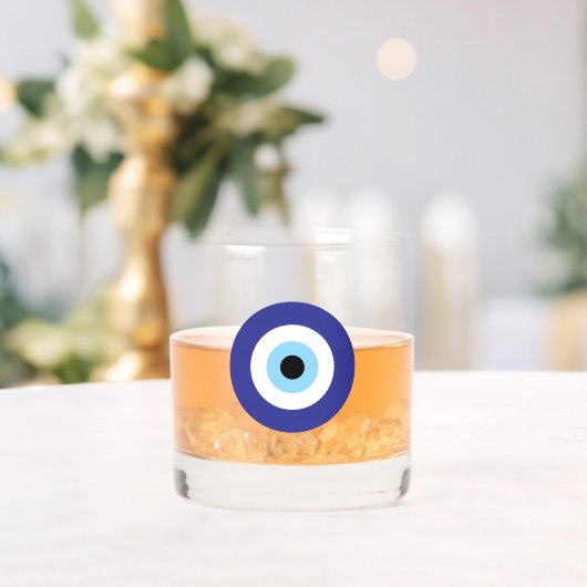 Evil Eye Blue Mati Greek Turkish Symbol Custom Whiskyglas (Insitu (Hochzeit))