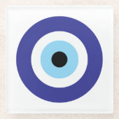 Evil Eye Blue Mati umkreist Untersetzer (Vorderseite)