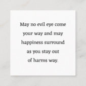 Evil Eye Blue Nazar Good Karma Pass auf der Karte (Rückseite)