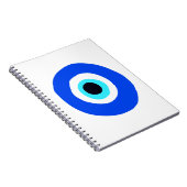 Evil Eye Blue White Moderne Griechische Symboldesi Notizblock (Rechte Seite)