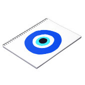 Evil Eye Blue White Moderne Griechische Symboldesi Notizblock (Linke Seite)