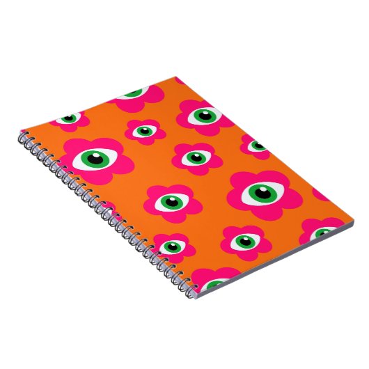 Evil Eye Blume Retro Spiral Notebook Notizblock (Rechte Seite)