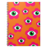 Evil Eye Blume Retro Spiral Notebook Notizblock (Vorderseite)