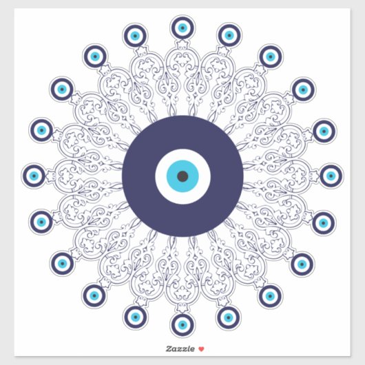 Evil Eye Boho Mandala Pattern Mittelmeer Aufkleber (Blatt)