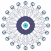 Evil Eye Boho Mandala Pattern Mittelmeer Aufkleber (Vorderseite)
