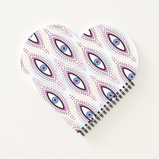 Evil Eye bunt Notebook Journal Herz-Buch Notizblock (Rückseite)