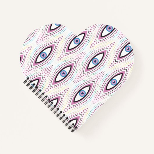 Evil Eye bunt Notebook Journal Herz-Buch Notizblock (Vorderseite)