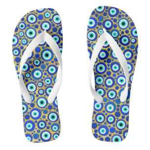 Evil Eye Charm Muster Badesandalen