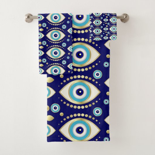 Evil Eye Charm Muster Badhandtuch Set (Insitu)