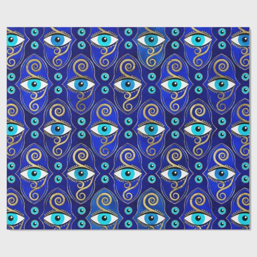 Evil Eye Charm Muster Geschenkpapier (Flach)